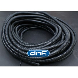 DNF 20FT Split Wire Loom Conduit Polyethylene Tubing 5/8",sleeve, sheathing, cover, ribbed for strength. Automobile, Motorcycle, RV, Trailer, Electronics