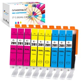 CLI-281 XXL Cyan Magenta Yellow Ink Cartridges Replacement for Canon 280 281 Ink Work with Canon PIXMA TR7520 TS9120 TS8120 TS8220 TS8320 TS6320 (3X 281 C/M/Y)