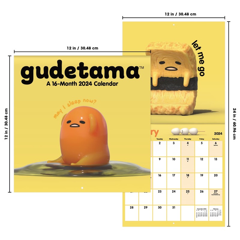 2024 Gudetama Wall Calendar