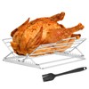 Adjustable Chicken Roasting Rack, Stainless Steel Foldable Roasting Rack, V-Shaped