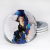 Set of 4 Ceramic Drink Coasters Blue White Gold Marble