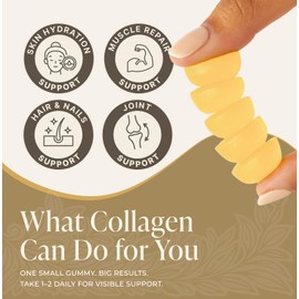 Lurelle Collagen Gummies for Women – 1000mg Collagen per Gummy – Premium VERISOL® Hydrolysed Collagen Peptides – Supports Hair, Skin, Nails & Joints – Citrus Flavour - 60 Gummies