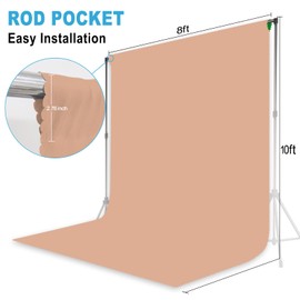 Nude Backdrop for Photoshoot, Professional Photo Backdrop Background Curtain for Product Photography, Portraits, Wedding, Party, Live Streaming Video Recording 8X10 FT (Background Only)