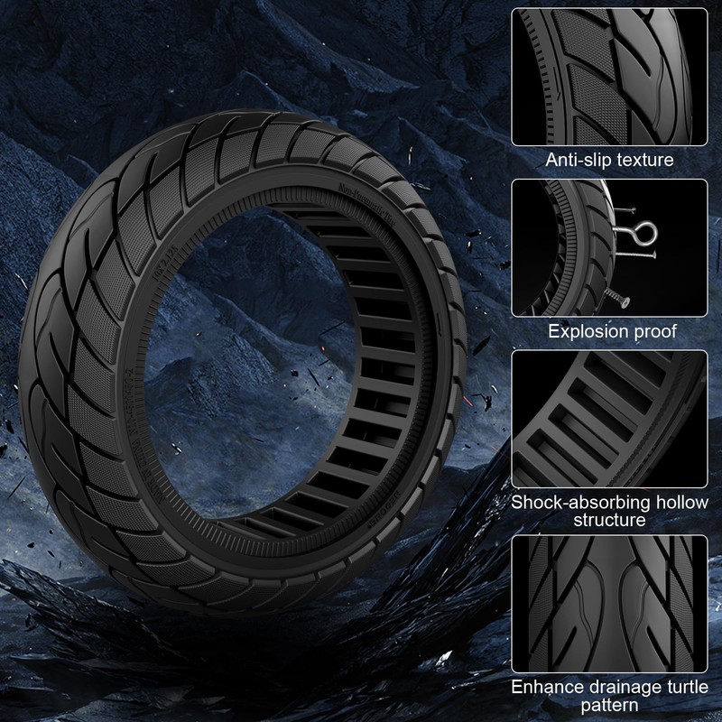 Cooryda Solid Tire,10 inches Electric Scooter Wheels 10x2.125 Tubeless Tyre