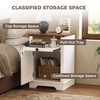 IRONCK Farmhouse Nightstand with Charging Station & 2 USB Ports,