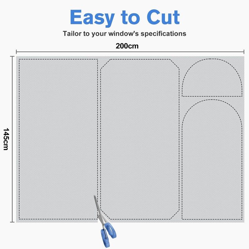 Valquid Blackout Blind, 200×145cm Temporary Blackout Blinds Stick on Window,