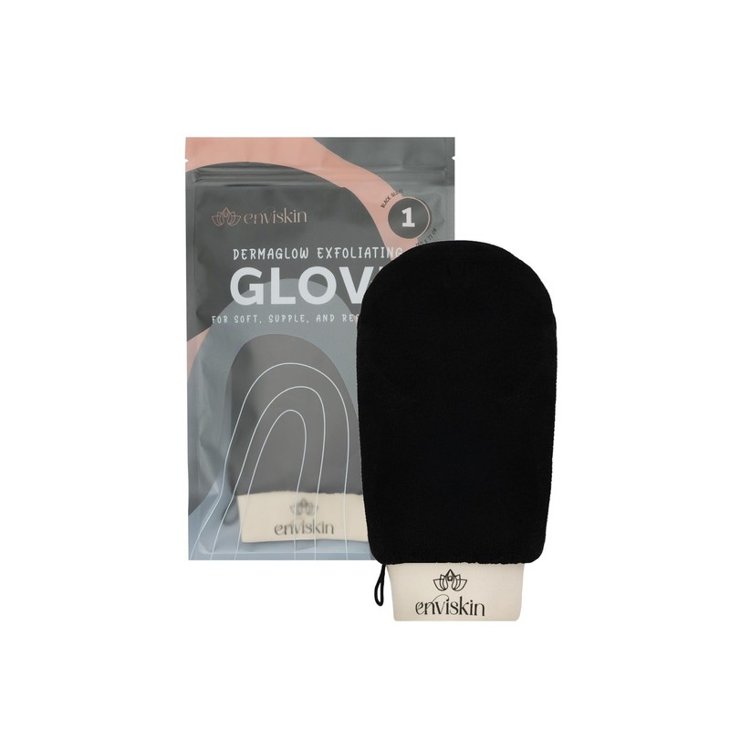 Enviskin Dermaglow Deep Exfoliating Gloves- Black