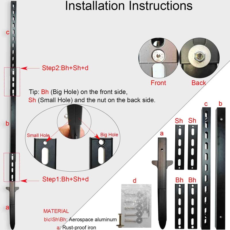 52 Inch Yard Sign Stakes - 4.3 Ft Heavy Duty