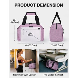 Noozion 14 inch Small Gym Bag for Women & Men, Lightweight Carry On Mini Duffle Bag with Multiple Pockets, Sports Bag for Travel and Workout.