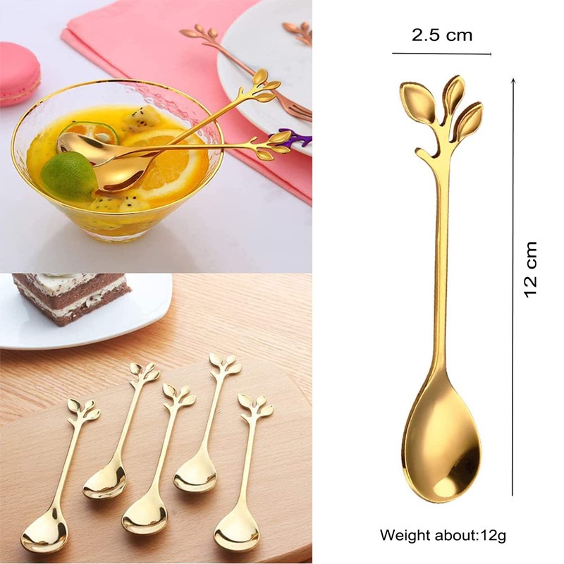 Leaf Shape Handle Dessert Fork, Leaf Shape Handle Spoon Stainless
