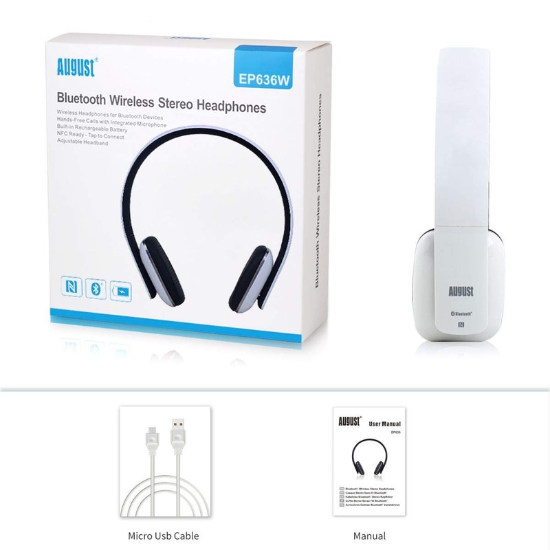 On Ear Wireless Bluetooth Headphones with Microphone - August EP636