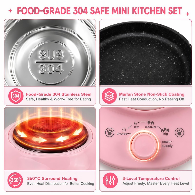 Cogwak Kids Real Cooking Sets Montessori Mini Kitchen Toys for
