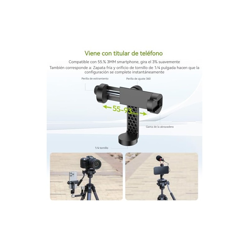 ULANZI Ombra Video II Trípode para cámara con Cabezal Fluido,157CM