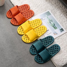 Ultra-Lightweight Low-Heel Non-Slip Slim Bathroom Slippers Bathroom Black (Male)