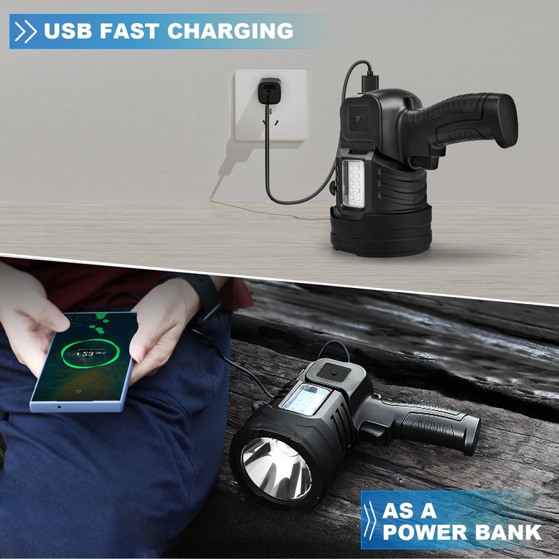 Lylting Rechargeable Spotlight, Super Bright 900,000 Lumen LED Spotlight Handheld