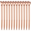 STOBOK 12pcs Heart-Shaped Metal Ballpoint Pens Rose Gold Pen Portable