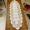 KEPSWET Cotton Handmade Crochet Lace Oval Table Runner Dresser Console