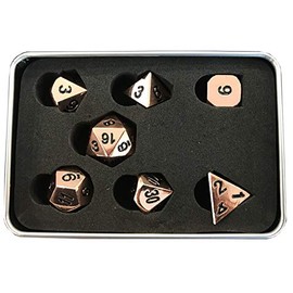 God Player - Metal Dice Set for Role Play Games - Brass Colour - Ideal for Dungeon & Dragons D&D DED Pathfinder Cthulhu Dragonlance