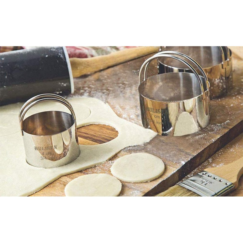 HULISEN Cookie Cutters Set (3 Pieces/Set), Round Pastry Cutter with