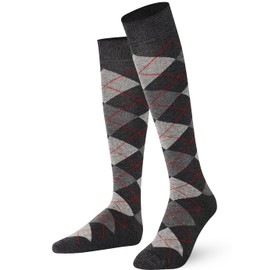 Mysocks Knee High Socks for Women and Men - Breathable Combed Cotton Seamless Toe Argyle Plain Unisex Long Socks - Casual Golf Knee Length Socks