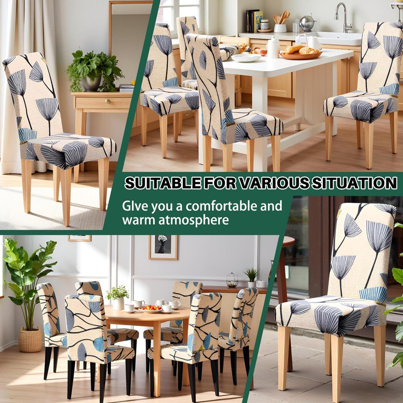 Dioxide Dining Chair Slipcovers, Removable Washable Dining Chair Covers Set