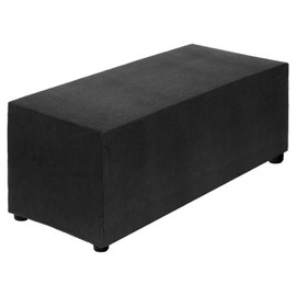 uxcell Stretch Ottoman Cover Rectangular Oversized Square Ottoman Slipcover with Elastic for Foot Stool Living Room Bedroom Fit Length 130-160cm / 51"-63", X-Large, Black