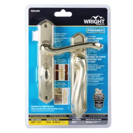 Wright Products VCA112PB Castellan Surface Lever Mount Latch with Deadbolt for Screen and Storm Doors, Polished Brass