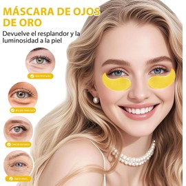 120Pcs Parches 24k, Bolsas y Ojeras de Ojo, Parches Ojeras 24k, Colageno Contorno de Ojos, Patas de Gallo e Hinchazón, Secos y Líneas Finas, Tratamiento Antiarrugas (Amarillo)