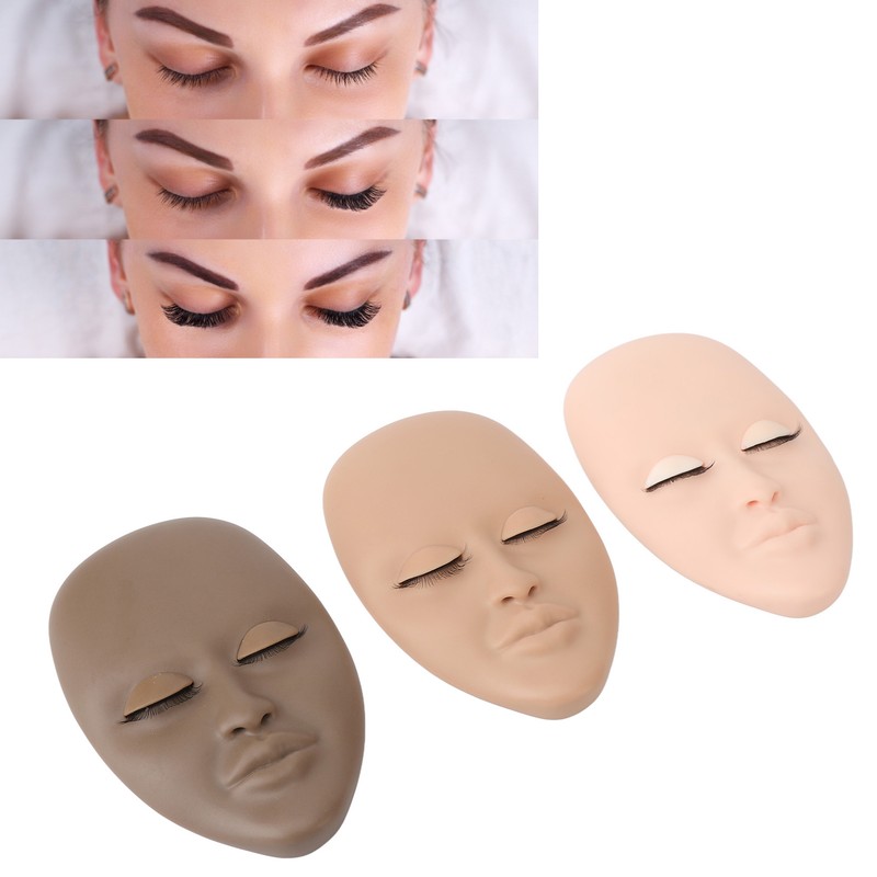 3pcs Eyelash Mannequin Head Lash Extension Training Practice Head with