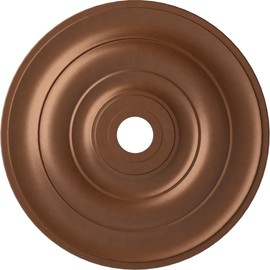 Ekena Millwork CM26JEPOS Jefferson Ceiling Medallion, 26 1/2"OD x 3 5/8"ID x 1 1/2"P (Fits Canopies up to 5"), Hand-Painted Polished Copper