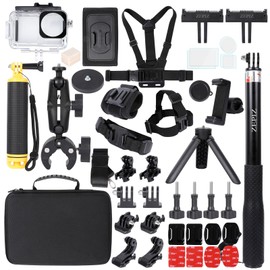ZEPIZ Accessories Kit for DJI Osmo Action 5 Pro/4/3, Waterproof Housing Selfie Stick Tripod Handlebar Pole Mount Magnetic Holder Bundle for DJI Action 5 Pro, Action 4, Action 3