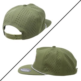 Gritty Bull Trout Hat for Men - Dri-Fit Snapback Fishing Cap with Embroidered Rainbow Trout - Adjustable and Breathable Outdoor Mesh Back Trucker Hat (US, Alpha, One Size, Olive)