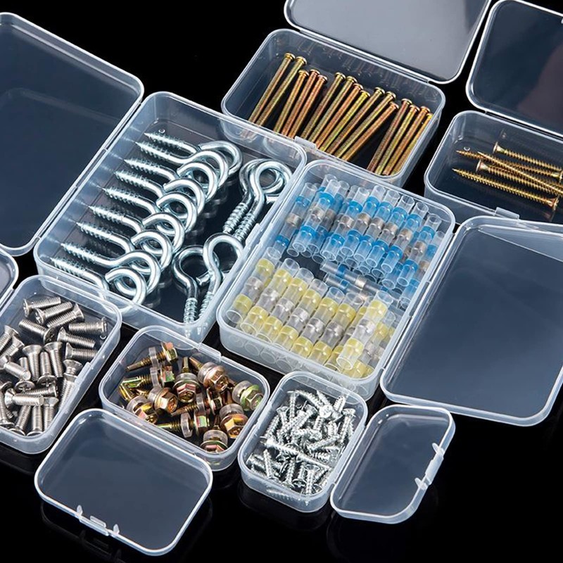 24 Pack Small Clear Plastic Beads Storage Box,Containers Dividers Box,for