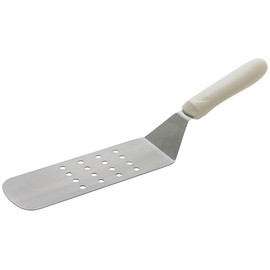 Winco 8" X 3" Perforated Griddle Spatula/Turner for Burgers, Steaks and More, White