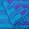 Hill Queen Vegan Wool Shawl Blanket - Stripe - Turquoise