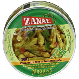 Zanae Okra, Extra Fine, in Oil (1 x 280 g Pack), 280 g (Pack of 1)