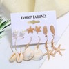 Gold Starfish Earrings Beach Jewelry Set for Women Seashell Shell