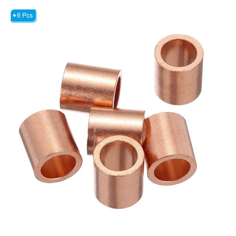 PATIKIL 5/16"/ 8mm Wire Rope Stop Sleeve, 6 Pack Copper