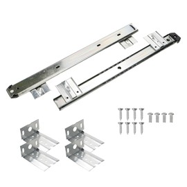 KUMGROT Keyboard Tray Slides 14" Silver Cold Rolled Steel Computer Drawer Tray Slides Ball Bearing Keyboard Slides with Adjustable Height Bracket