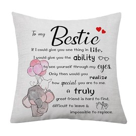 aligarian Best Friend Cushion Cover Friendship Friend Gift for Women Girls Bestie Coworkers Cushion Cover Gift Best Friend Graduation Birthday Christmas Throw Pillow Case Gift (Bestie-5)