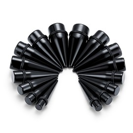 Funseedrr 8 Pairs Acrylic Ear Expander Stretcher Set Ear Stretcher Tunnel Piercing Black and White 6-20 mm, Acrylic