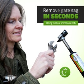 True Latch 8' Telescopic Gate Brace - Wood Privacy Fence Anti Sag Kit - USA Made Brace (Extends 52" - 96" inches, Black)