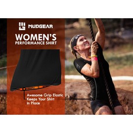 MudGear Women's Fitted Race Shirt for Running, Obstacle Racing, Outdoor Training, and Endurance Sports - Advanced Wicking Performance (Medium, Black)