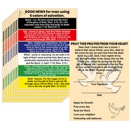 wootile Plan of Salvation Card Prayer Cards 50 Pcs Tracts Pocket Holy Postcards - Christian Inspirational Bible Verses Church Religious Bookmarks for Men Women Teens Church Supplies 4.7 x 3.5 Inch