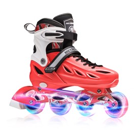 METROLLER Inline Skates for Girls and Boys, Women, Men 4 Sizes Adjustable Inline Skates with Light Up Wheels, Illuminating Beginner Skates for Kids & Adult Youth.