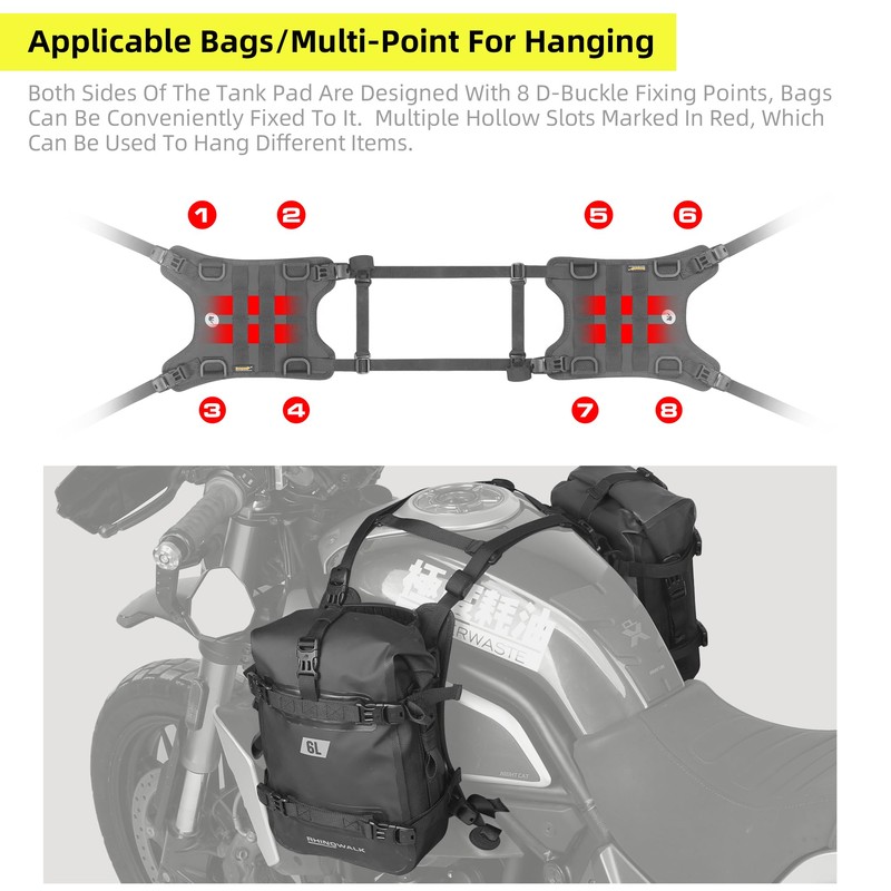 Rhinowalk Motorcycle Tail Bag Base, Universal Saddle Bag Mount Base