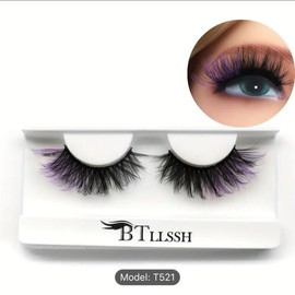19mm Fluffy Wispy False Eyelashes - Thick Curling, End Eye Colored Lashes for Music Festival - Cosmetic, Makeup Eyelash Extension Lash Extensions Eyelashes Extensions Eyelash Extensions