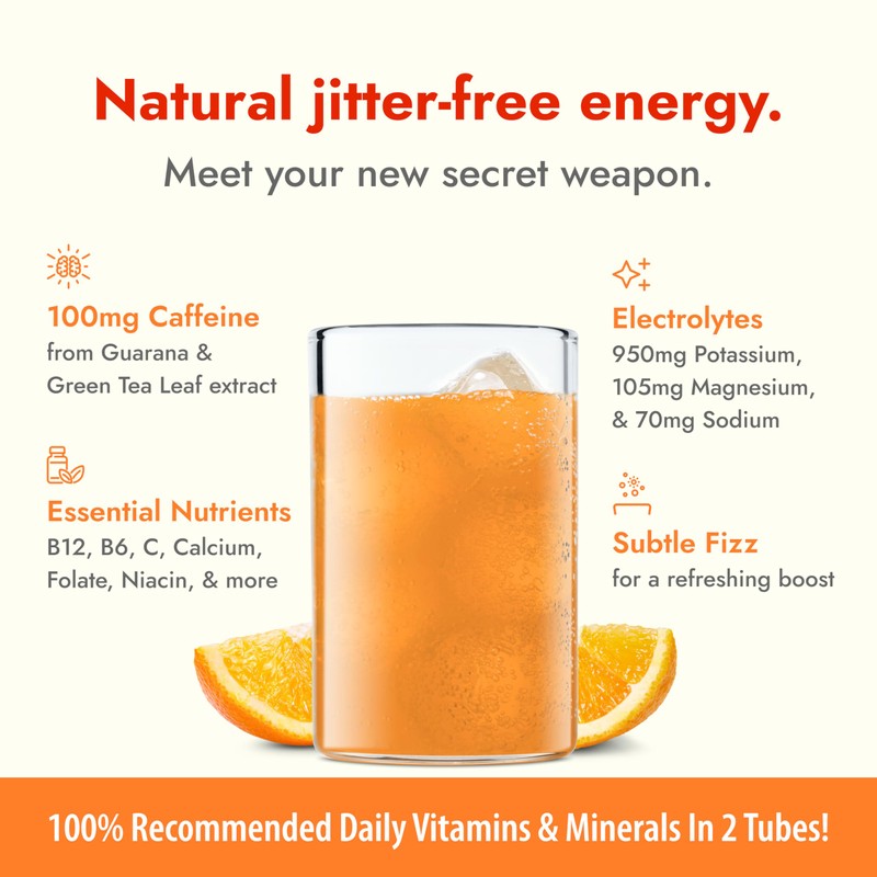 Zipfizz Daily Energy Drink Powder, Orange Soda, 20 Pack |