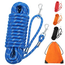 Segzwlor Long Dog Leash - 30ft, 50ft Reflective Heavy Duty Rope Dog Leash - Nylon Lead for Walking, Hunting, Camping, Running