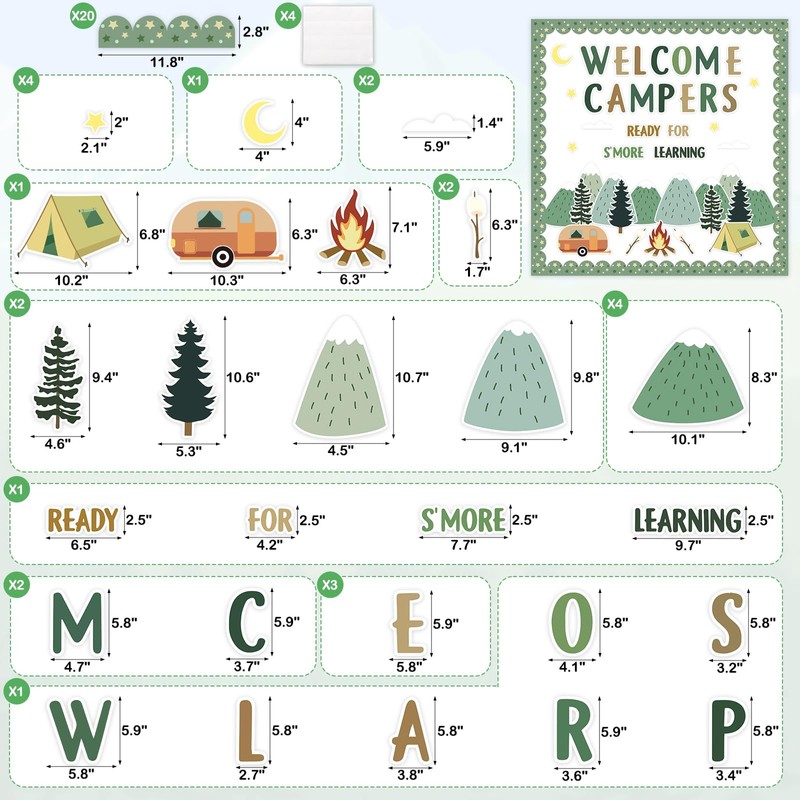 Camping Bulletin Board Kit Adventure Mountain Back to School Decor